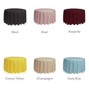Round 108 Inch Polyester Tablecloth | Wedding Tablecloth, Wholesale Table Linens - Etsy