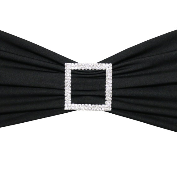 10 Pack Silver Square Rhinestone Chair Sash Buckle Wedding | Etsy