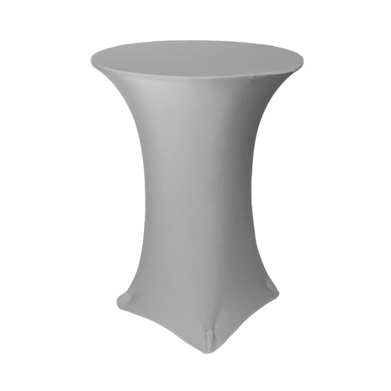 Gray 30 Inch Highboy Cocktail Round Stretch Spandex Table Cover
