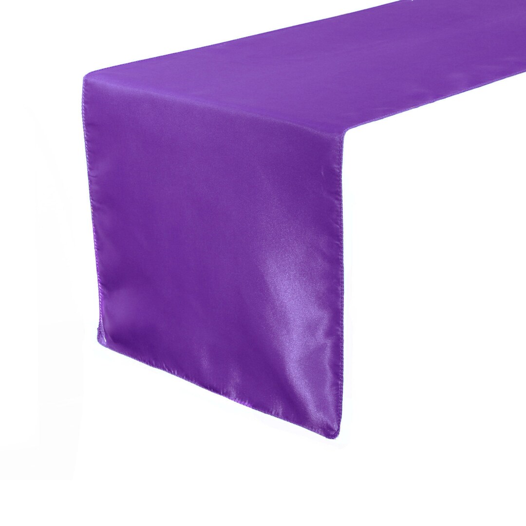Purple Satin Table Runner Wedding Table Runner 14 X 108 Etsy