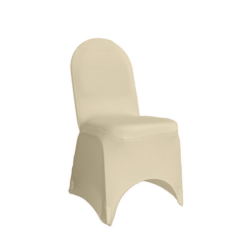 Ivory Spandex Banquet Chair Cover Stretch Chair Covers Etsy