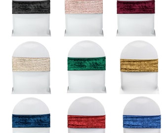 Velvet Spandex Chair Bands (Pack of 10) | Wedding Reception Decor