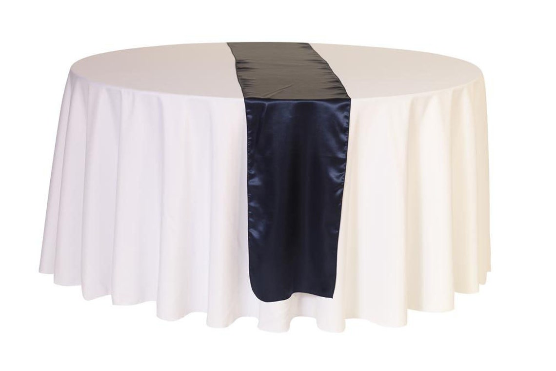Navy Blue Satin Table Runner Wedding Table Runner Etsy