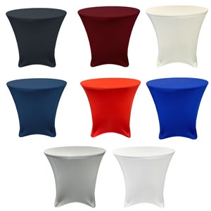 Lowboy 30 x 30 inch Cocktail Round Stretch Spandex Table Cover | Wholesale Wedding, Christmas, Holiday, Event Tablecloths