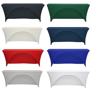 Spandex 6 Ft x 18 Inches Open Back Rectangular Table Covers | Wholesale tablecloths, Banquet Table Linens