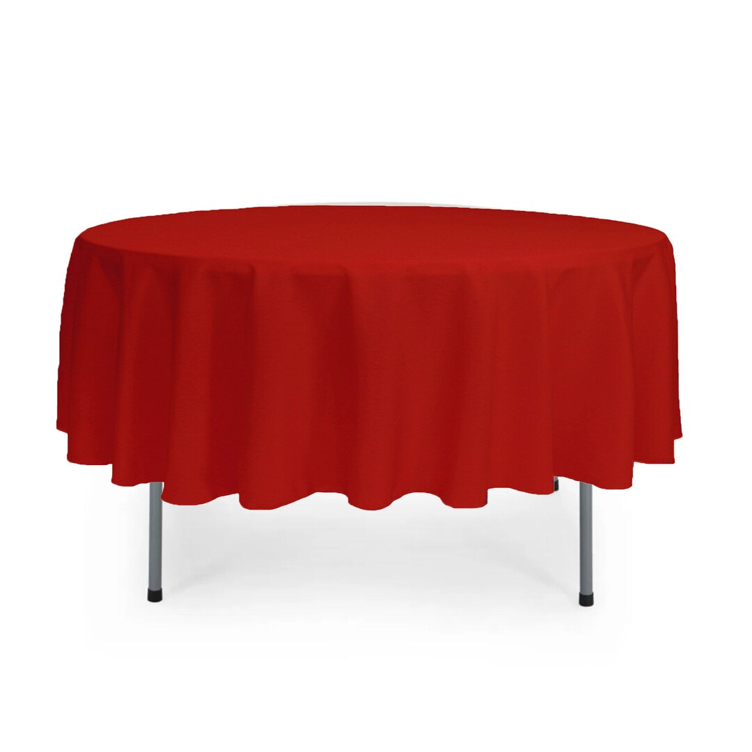 Red 90 Inch Round Polyester Tablecloth Wedding Tablecloth - Etsy