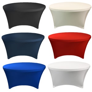 Spandex  5 FT Round Table Cover  | Wholesale Wedding, Christmas, Holiday, Event Stretch Tablecloths