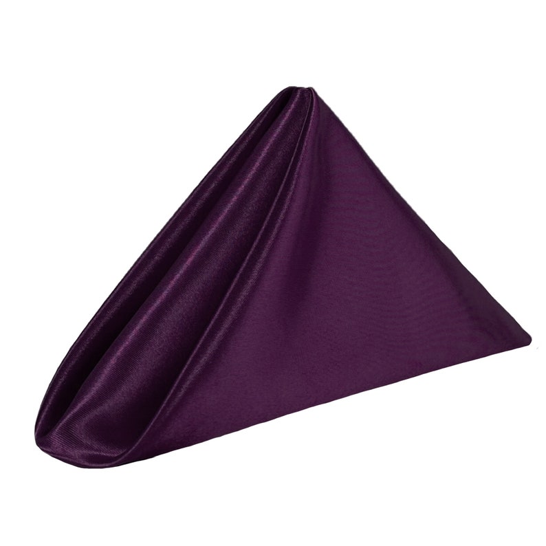 Eggplant Napkin for Weddings Pack of 10 Wholesale Satin Etsy