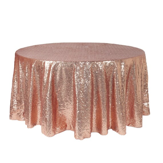 Blush 120 Inch Round Glitz Sequin Tablecloth Wholesale Etsy