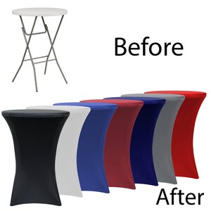 Stretch Spandex Highboy Cocktail 32 inch Round Table Cover | Spandex Table Covers, Banquet Events