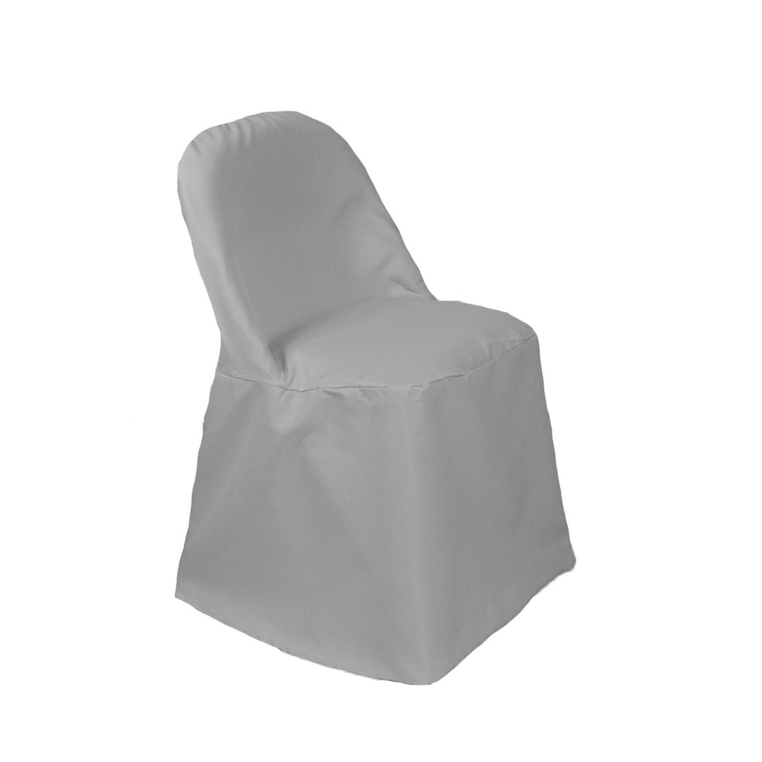 Gray Polyester Folding Chair Cover Wedding Chair Covers Etsy