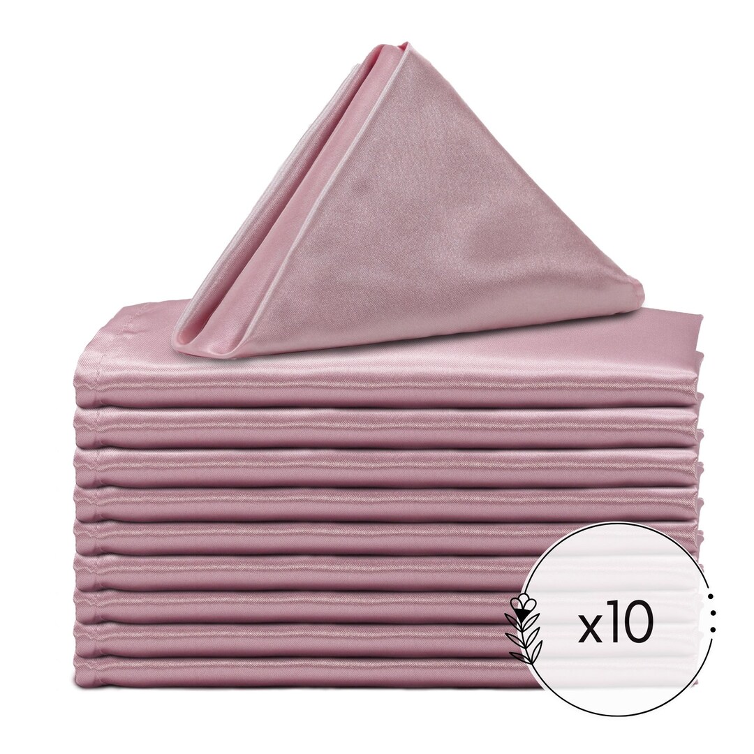 Dusty Rose Napkin for Weddings Pack of 10 Wholesale Satin Napkins Etsy