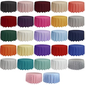Polyester 120 Inch Round Tablecloth | Wedding, Christmas, Holiday, Event Tablecloths