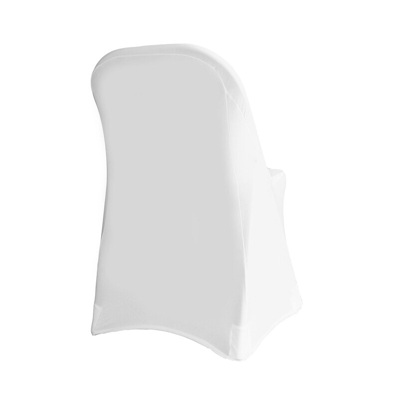White Spandex Folding Chair Cover Stretch Chair Covers Etsy