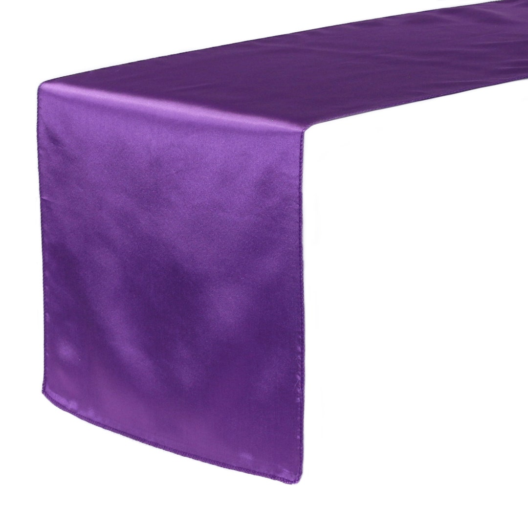 Purple Satin Table Runner Wedding Table Runner, 14 X 108 Inch Satin ...