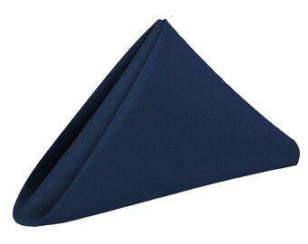 Navy Blue Napkin for Weddings Pack of 10 | Wholesale Polyester Cloth Napkins, 20 x 20 inch napkins