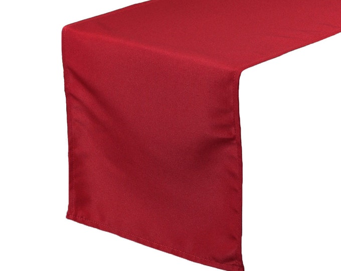 Dark Red Polyester Table Runner Wedding Table Runner Etsy