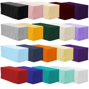 Fitted 8 ft. Polyester Tablecloth Rectangular | Wholesale Wedding, Christmas, Holiday, Catering Tablecloths