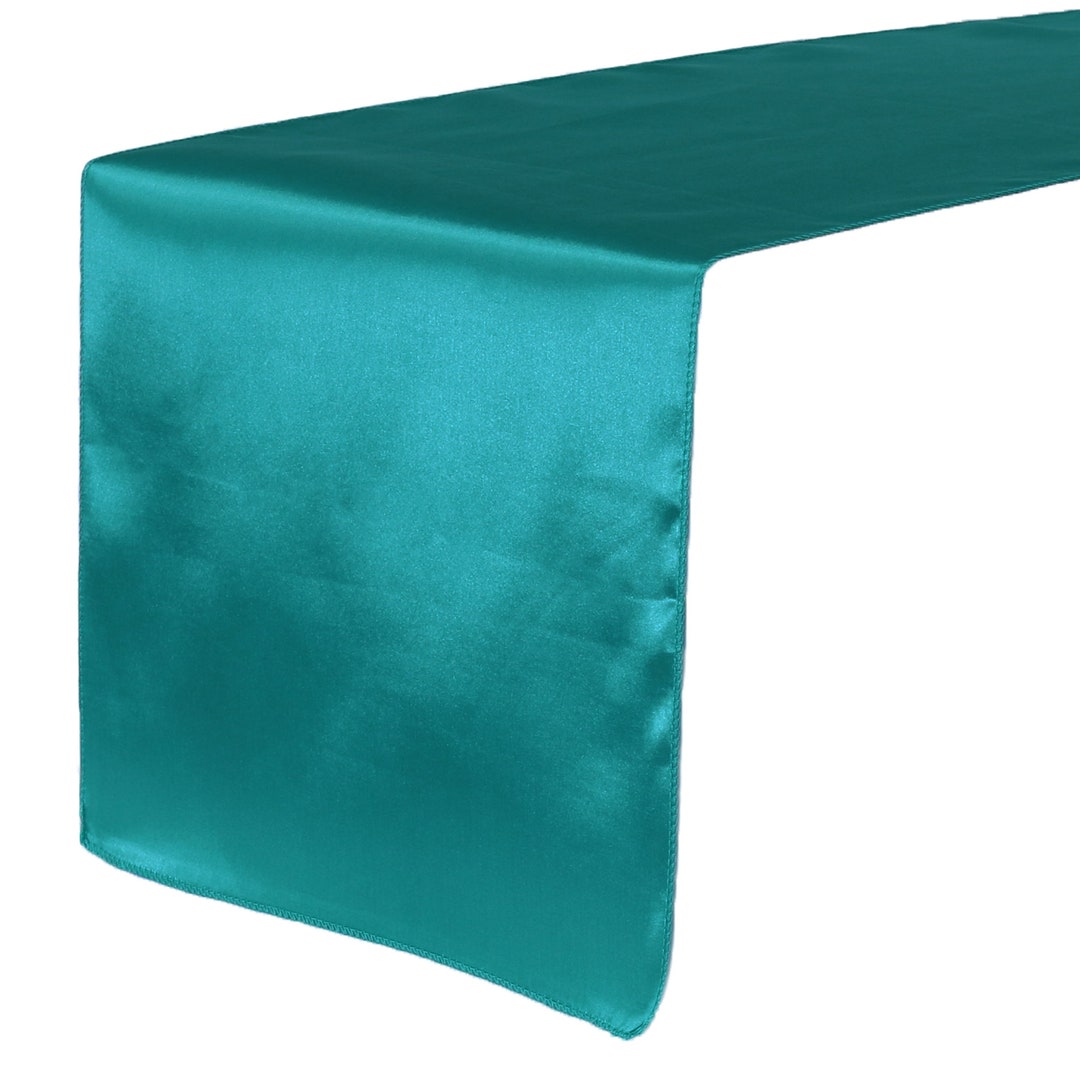 Teal Satin Table Runner Wedding Table Runners Etsy