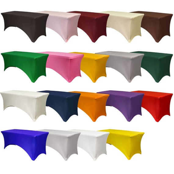 1-10pc Spandex 4ft ,6ft ,8ft Stretch Fitted Tablecloth Table Cover Wedding Event
