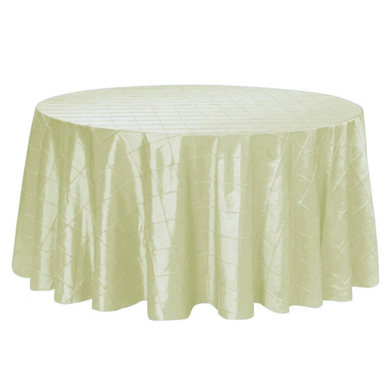 Mint Ivory 120 Inch Round Pintuck Taffeta Tablecloth Whole Wedding Table Linens