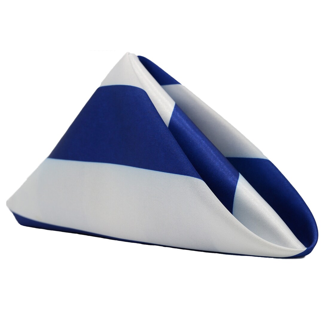 Royal Blue and White Striped Napkins for Weddings Pack of 10 Etsy