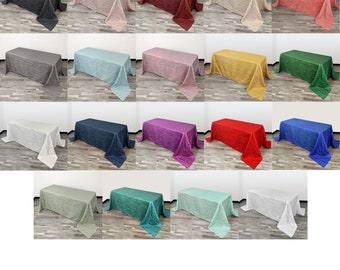 Crinkle Taffeta 90 X 132 Inch Rectangle Tablecloths | Wedding Tablecloth