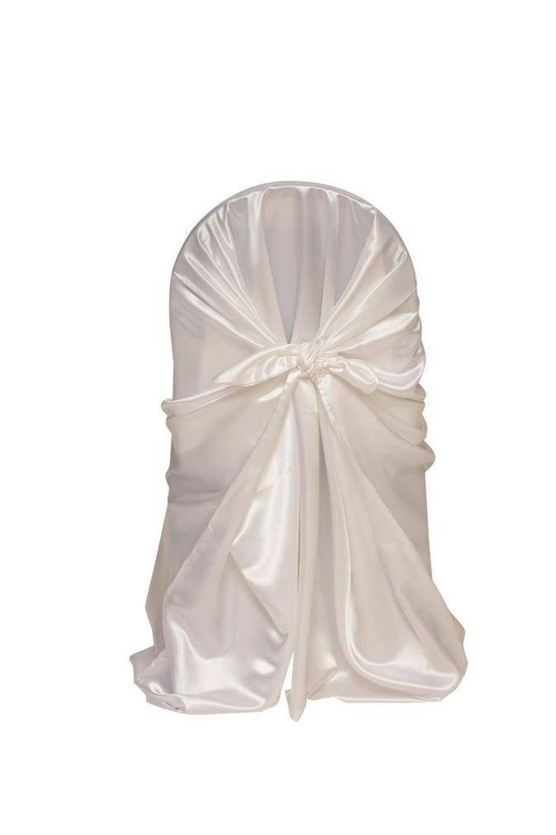 White Satin Universal Chair Cover Wedding Chair Covers Etsy