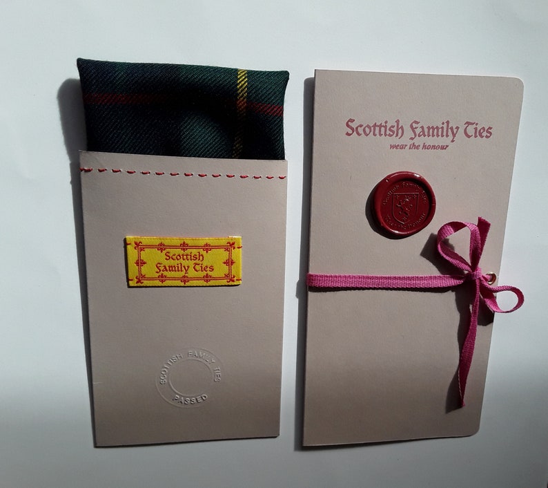 Stewart Hunting Scottish Tartan Plaid Pocket Square Card Design Modern.Dated 1819 ITI No 6327