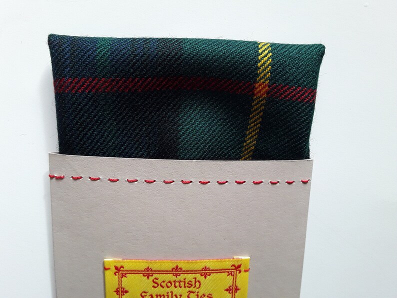 Stewart Hunting Scottish Tartan Plaid Pocket Square Card Design Modern.Dated 1819 ITI No 6327