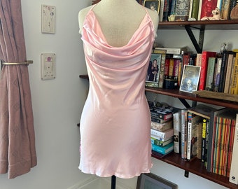 Y2K Pink Halter Slip Dress