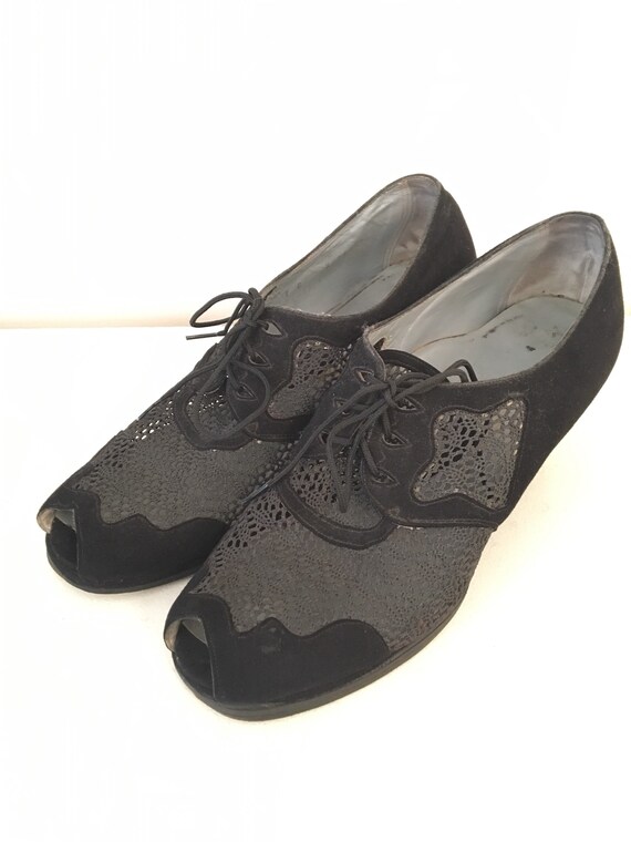 1940s Sheer Peep Toe Shoes