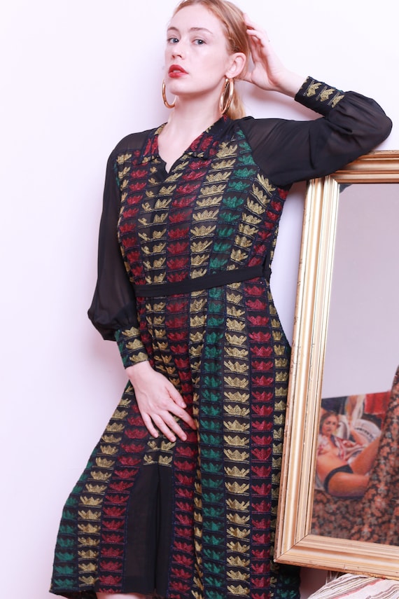 1920s Hand Embroidered Dress