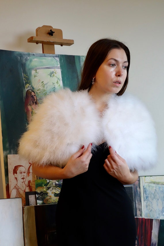 1990s Anne Fontaine Marabou Capelet