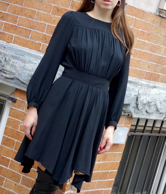 1990s Chloe Asymmetric Pleated Dress