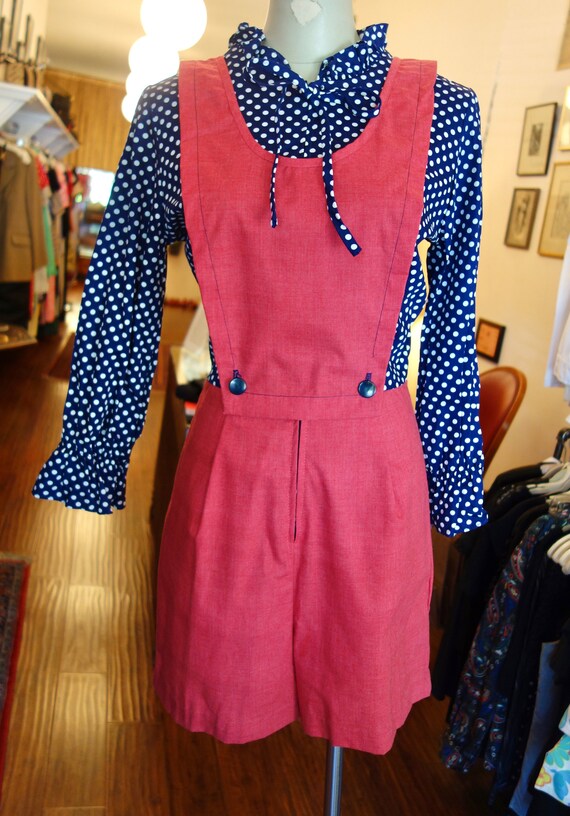 1960s-70s Rust and Polkadot Romper