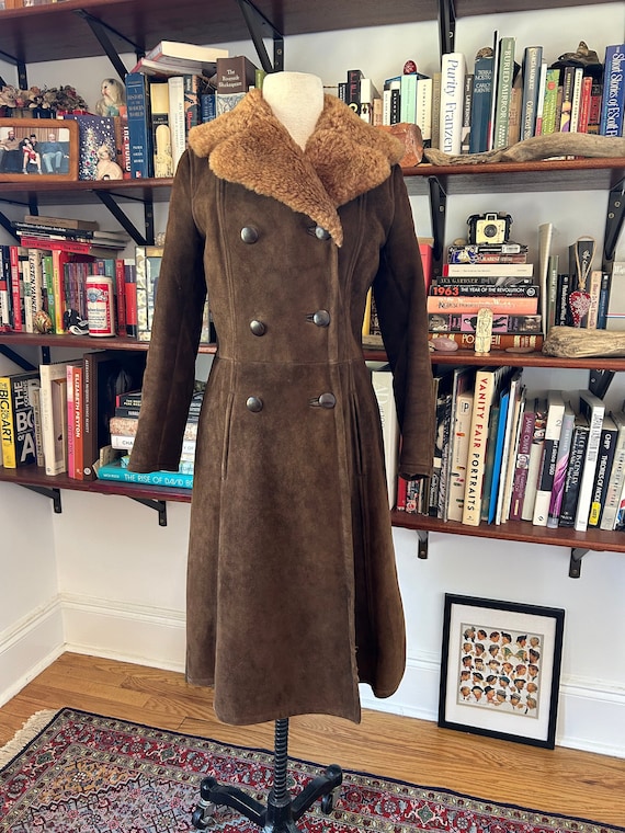 1970s Real Shearling Double Breasted Coat