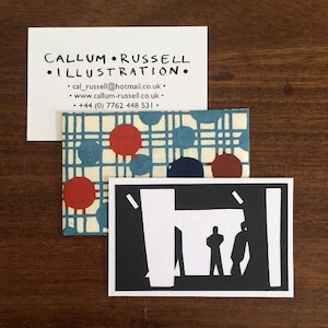 Mini Papercuts 1 of 3 Designs - Tiny Business card sized papercuts with hand made origami paper envelopes. Japanese &#39;Pochi Bukuro&#39; style