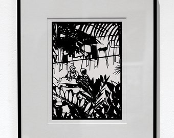 A3 poster limited edition paper cutting, Hand made papercut artwork based on original artwork. London skygarden paper stencil open edition