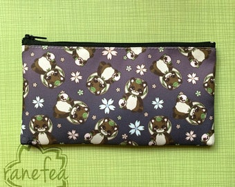 Sakura Friends - Briar the Tanuki | Zipper Pouch/Pencil Bag/Cosmetic Pouch | 8x4in/20x10cm