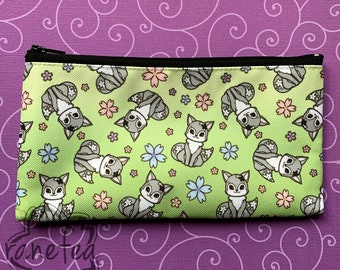 Sakura Friends - Kiku the Wolf | Zipper Pouch/Pencil Bag/Cosmetic Pouch | 8x4in/20x10cm