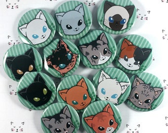 Cat Buttons 1.5in - Plain or Holographic!