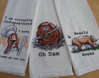 Humorous Four Sack Towels