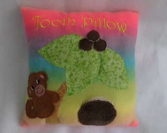 Just monkeying around tooth pillow in rainbow fleece