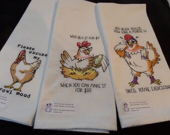 Humorous flour sack towels