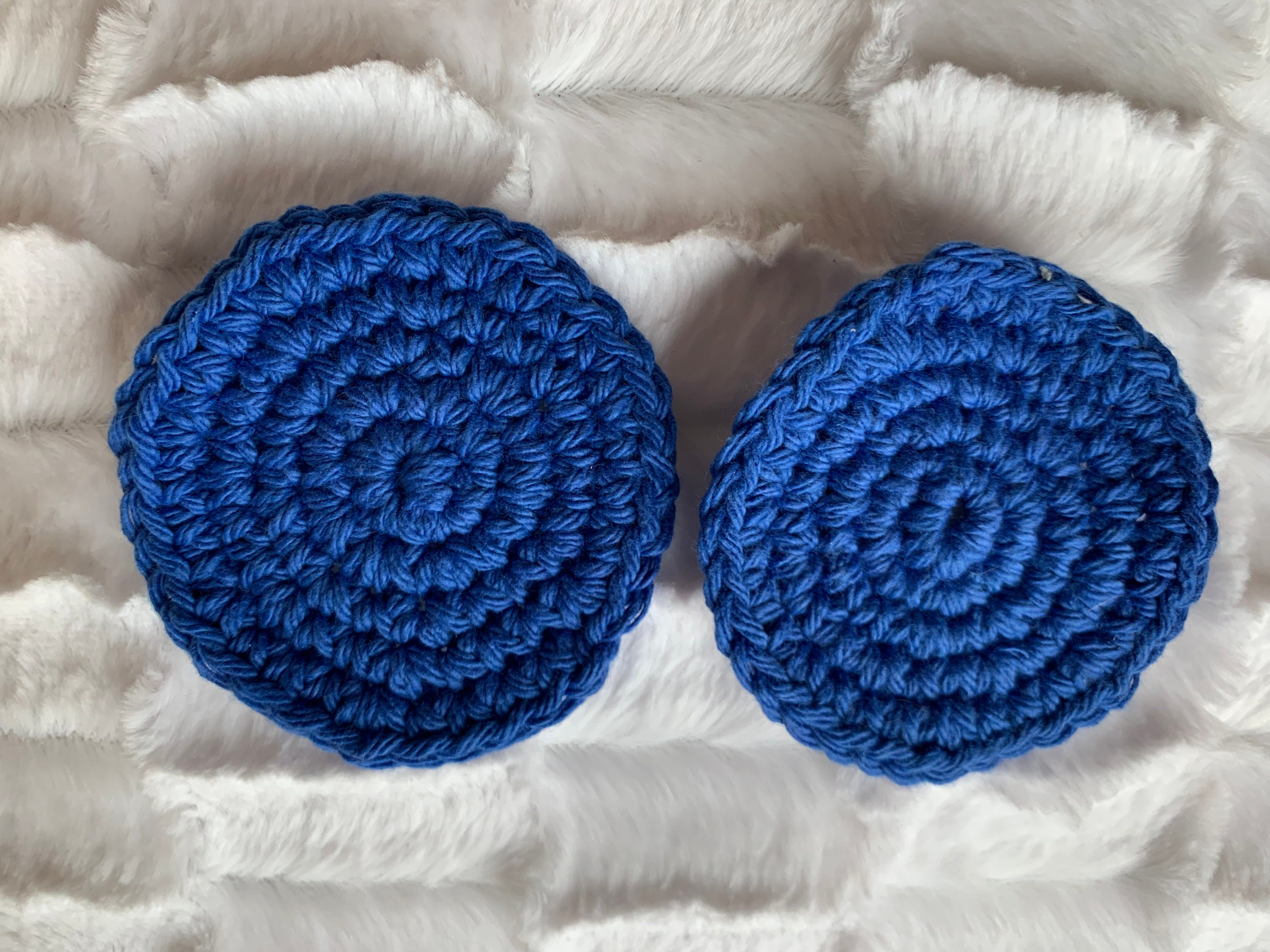 2 Car Coasters Crochet Car Coasters Blue bright