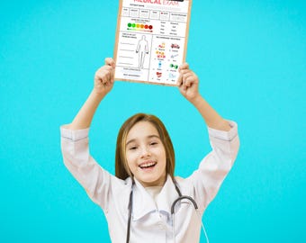 Descarga digital de juego de simulación: formulario de examen médico