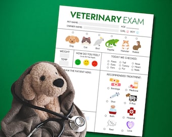 Descarga digital de juego de simulación - Formulario de examen veterinario