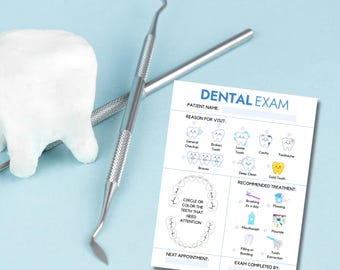 Descarga digital de juego de simulación: formulario de examen dental