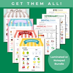 Pretend Play Notebook and Laminated Forms Bundle